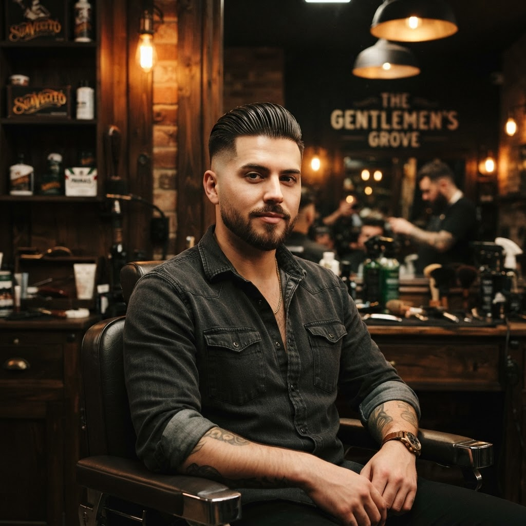 Slick back con undercut y fade